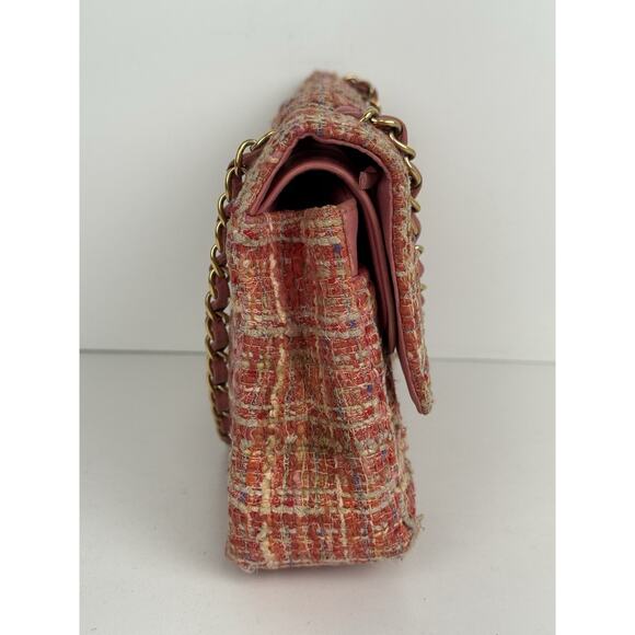 Chanel Classic Medium Multicolor Tweed Double Flap Shoulder Bag B-5 - Picture 6 of 16